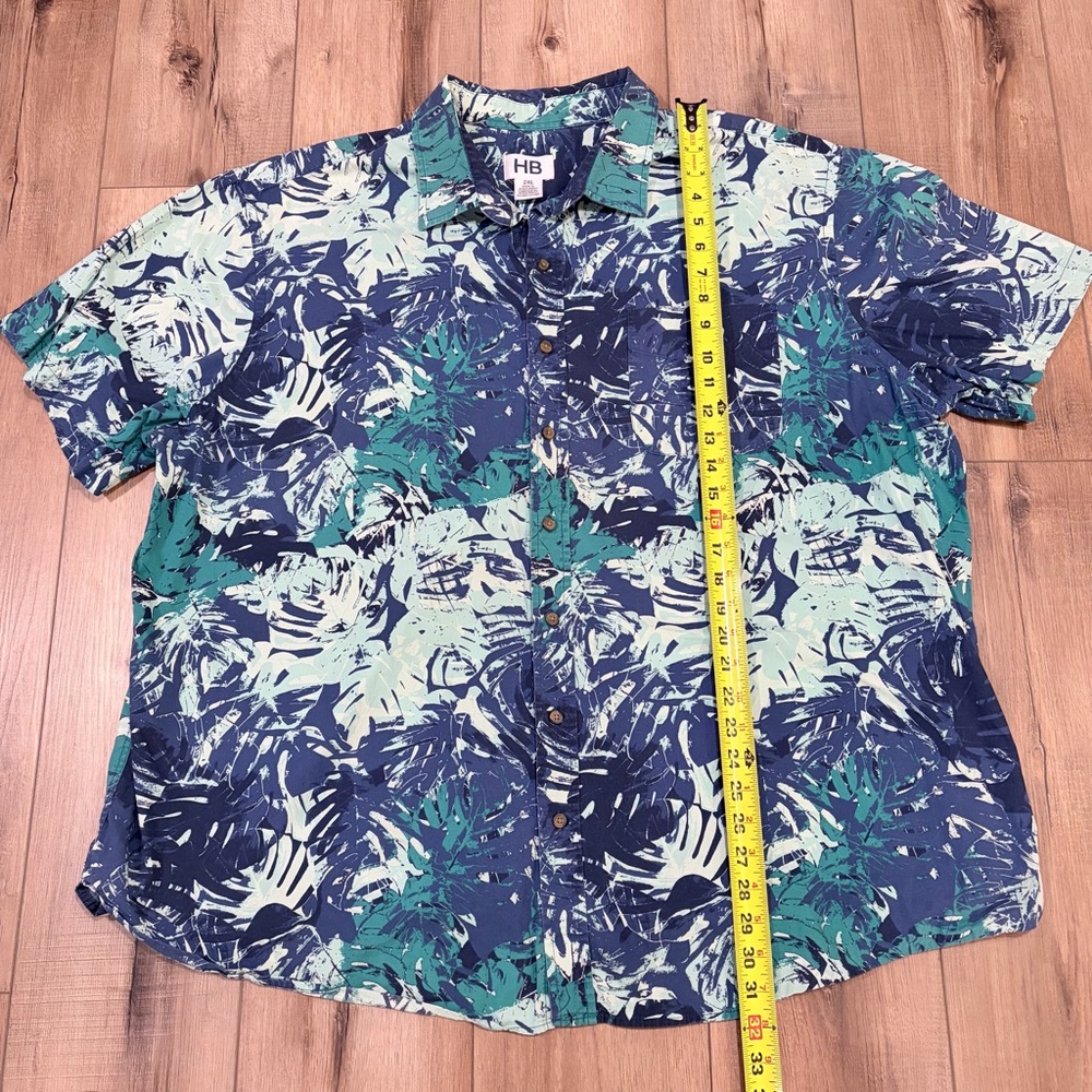 Hampton Bay Tropical Leaf Mens Button Down Shirt 2XL Resortcore Aloha Summercore - Picture 4 of 6